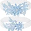 European & American Bridal Chiffon Flower Rhinestone Garter