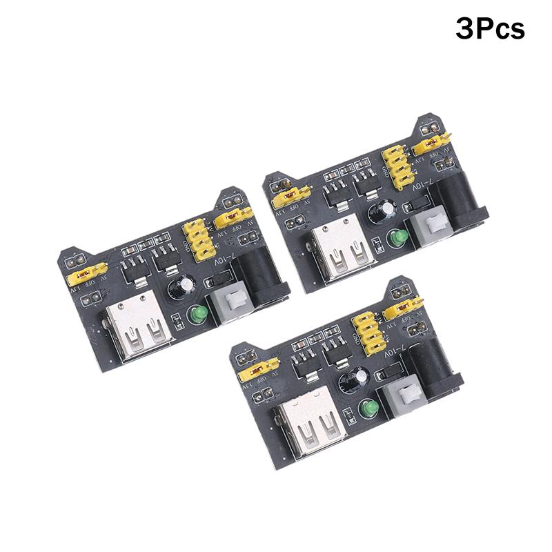 1/3Pcs MB102 Solderless Breadboard Power Supply Module 3.3V 5V With 9V Battery Clip Power Cable 2.1x 5.5mm Male DC Jack Plug