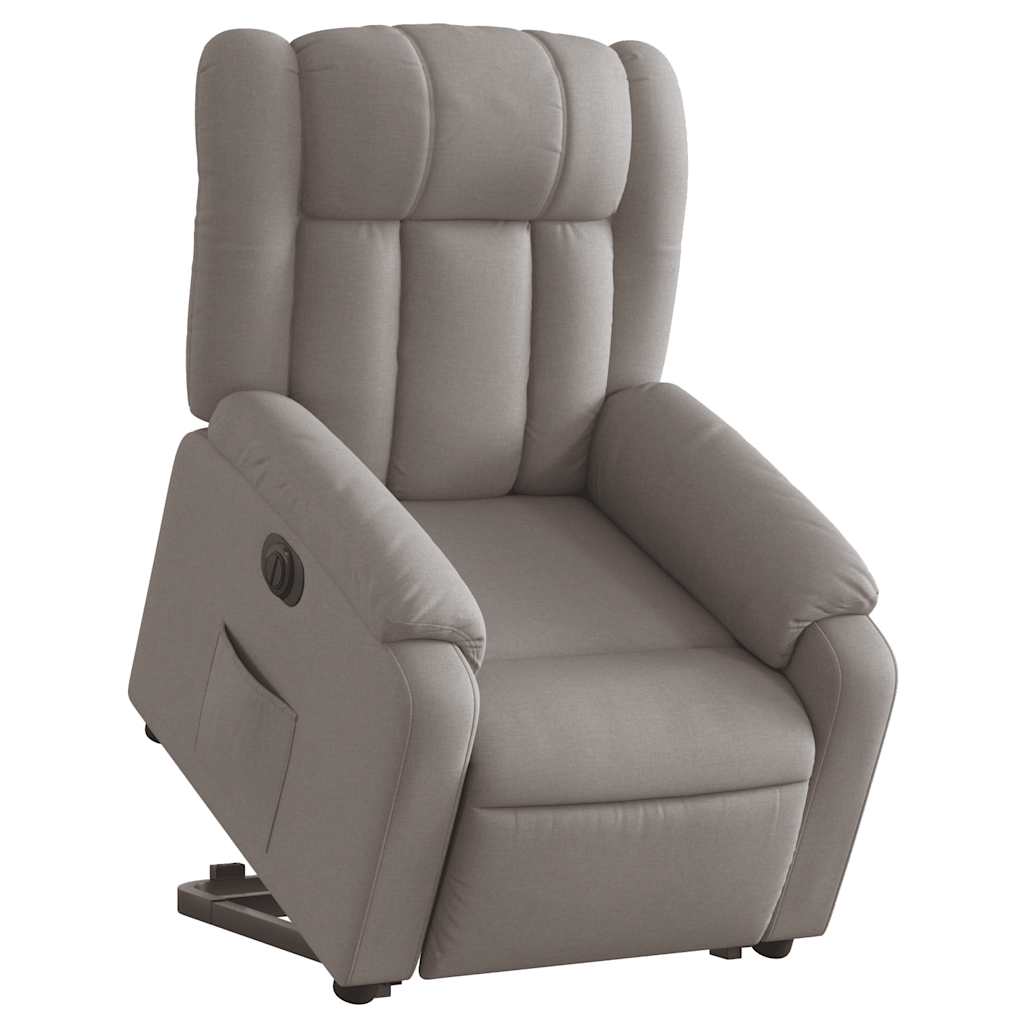 Vidaxl Lift and Tilt Recliner, Electric, Taupe Color, Fabric