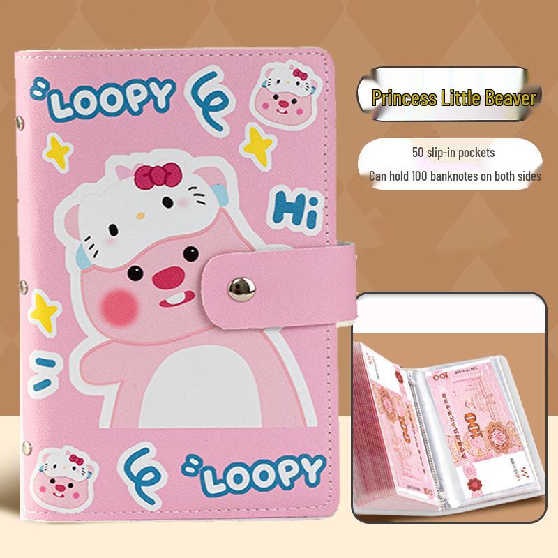 2026 New Cartoon Cash Holder: Large Capacity Money-Saving Book & Receipt Clip