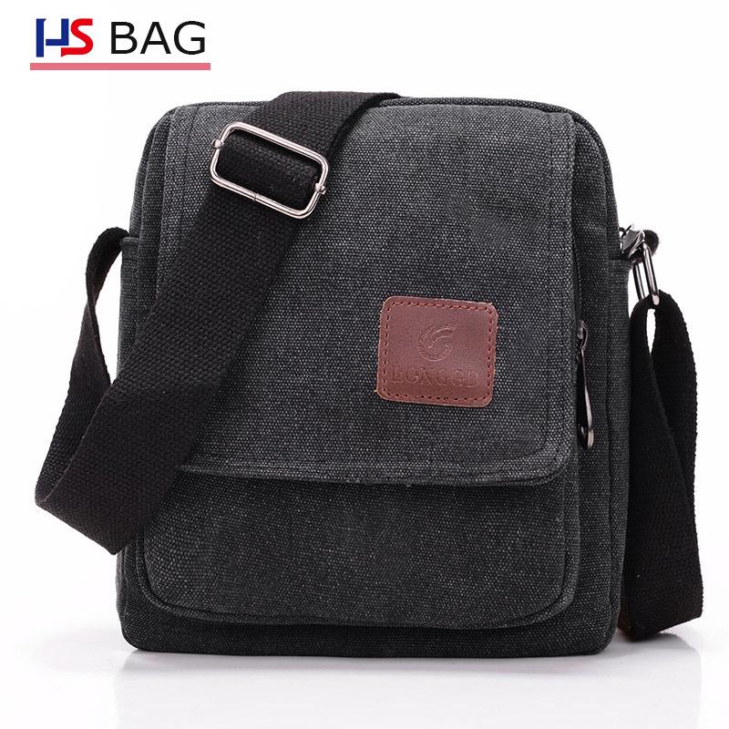 Men s Korean Style Large Capacity Canvas Crossbody Backpack for Business and Travel 12-inch чёрный