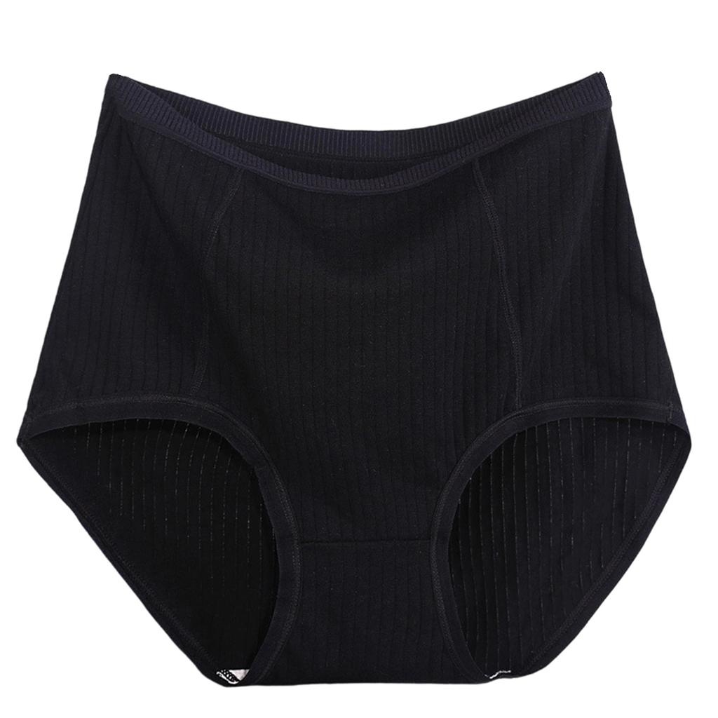 Breathable High Waist Women Underwear Plus Size Ribbed Stretch Cotton Seamless Soft Comfortable Panties