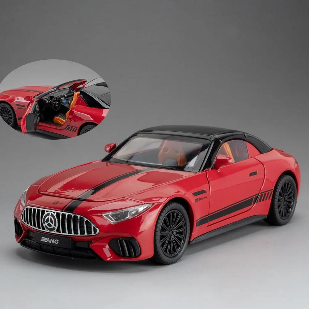 Scale 1:22 SL63 NA1 Model Toy Car Alloy Diecast Light Sound Pull Back Doors Opened Miniature Sports Cars Models Collection Gifts