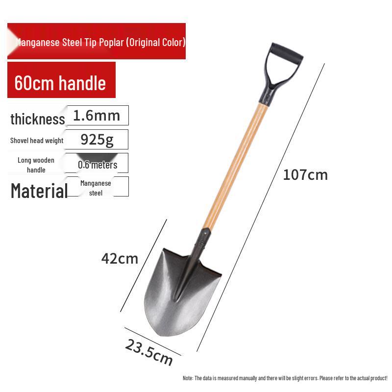 Large Manganese Steel Gardening Shovel for Digging, Planting Trees, Flowers, Vegetables – Thickened Iron for Agricultural Use