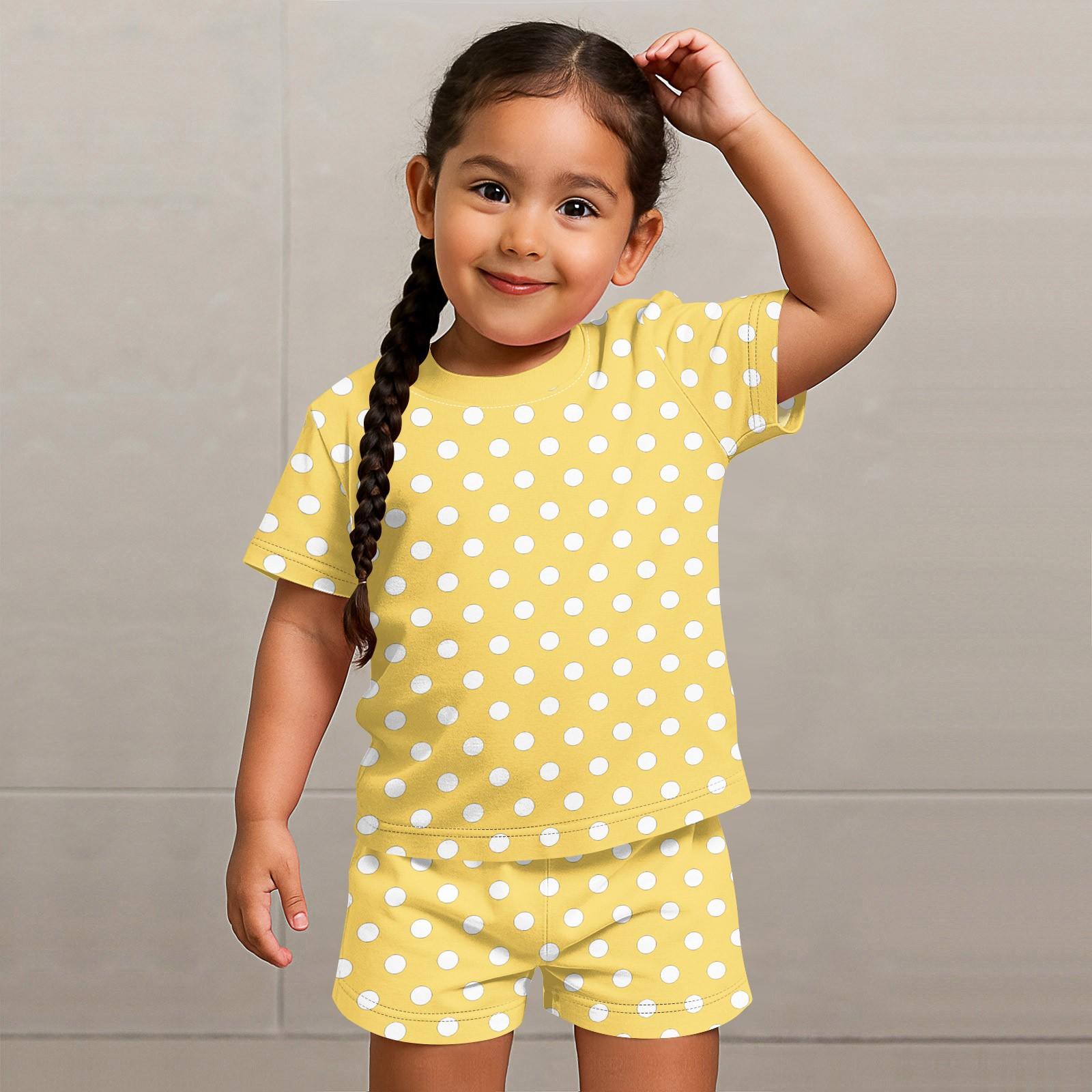 

Детский патриотический наряд - комплект из 2 предметов: короткий рукав и шорты для мальчика и девочки 90 жёлтый