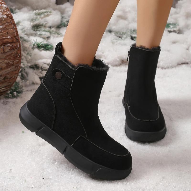 Snow Boot Women Winter New Suede Women Short Boots Natural Wool Warm Non-slip Women's Ankle Boots