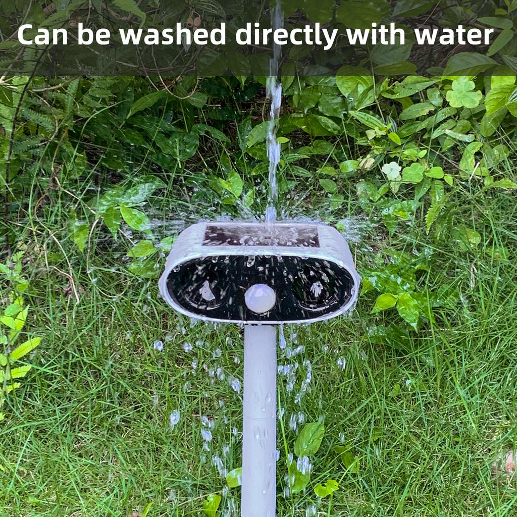 Solar Repellent Ultrasonic Outdoor Pest Bird Squirrel Animal Repeller Waterproof 110 Degree