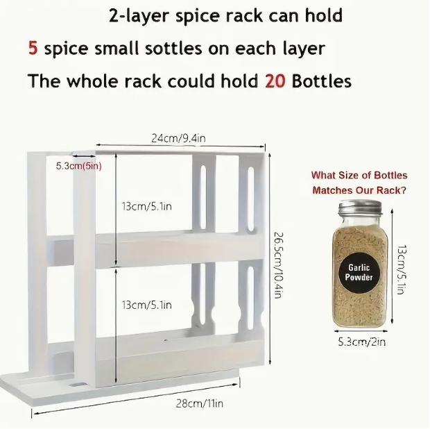 

Стойка для хранения специй, поворотная на 90 градусов, многофункциональная стойка для хранения предметов, настольная, двухъярусная, небольшая стойка-органайзер
