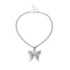 Elegant Rhinestone Butterfly Pendant Women's Necklace