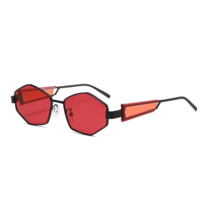 Fashionable Retro Polygonal Sunglasses, Narrow-framed Irregular Sunglasses, Uv-protective Personalized Glasses 2425 красный