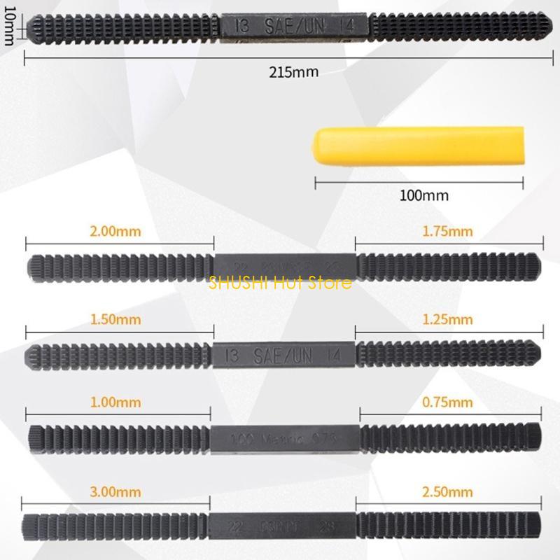 Thread Repair Restoration File Teeth Correction Metric Hardware Mini DIY Tools BSP/PF SAE BSW/BSF Metric D57B