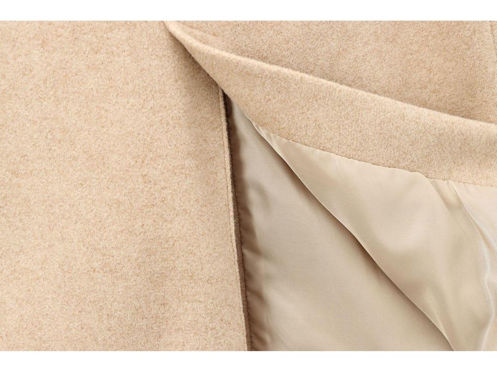 2024 Women's Off-White Long Sleeve Soft Lapel Coat - European & American Autumn Style