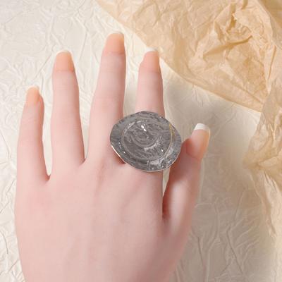 Cross-border Simple and Fashionable Personal Cold Wind Alloy Geometric Round Live Mouth Ring Daily Wear Niche Women's Models