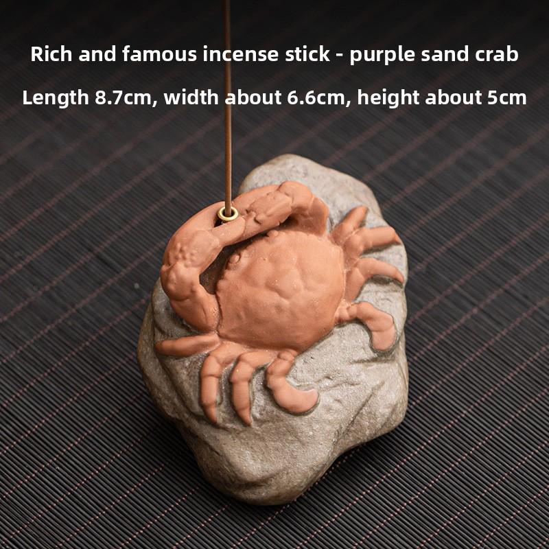 

Ceramic Crab Incense Burner Holder for Stick Coil Aromatherapy Home Indoor Tea Table Decor Creative Fragrance Diffuser Accessory
