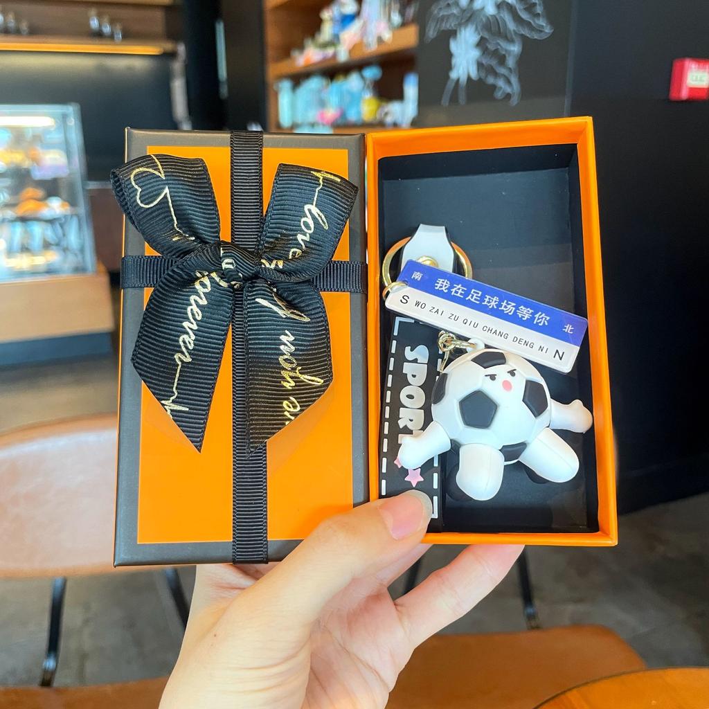 Original Badminton Figurine Keychain Fashionable Fun Cartoon Tennis Pendant Small Gift Football-related Souvenir