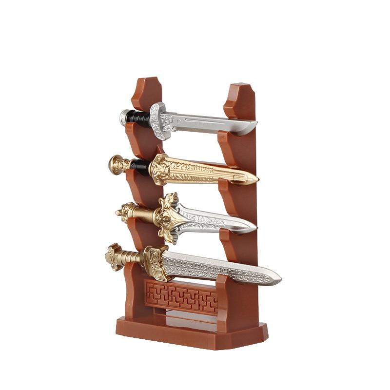 Medieval Military Solider Figure Weapon Accessory Sets Building Blocks Crusader Knight Armor Warrior Shield Sword Flag Brick Toy