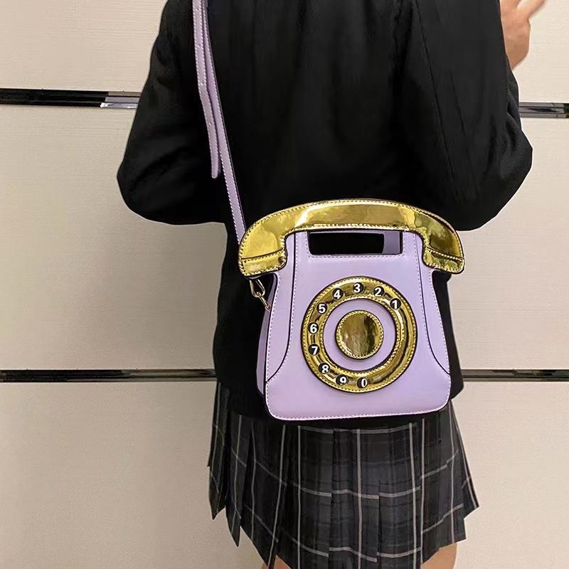 

Simulation Telephone Creative Design Handbag Cute Style Shoulder Bag Fashion Leather Woman Bag Fashion Crossbody Bags