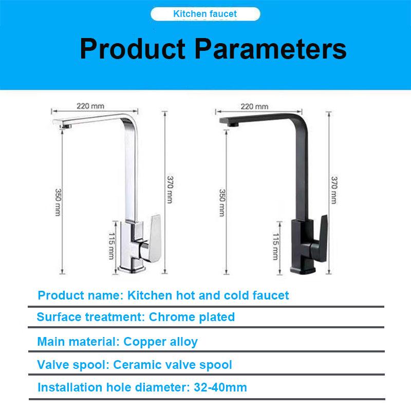 Kitchen Sink Faucet Copper Alloy Bathroom Basin Faucet  Sink Tap Mounted Deck Bathroom Hot and Cold Water Mixer Tap