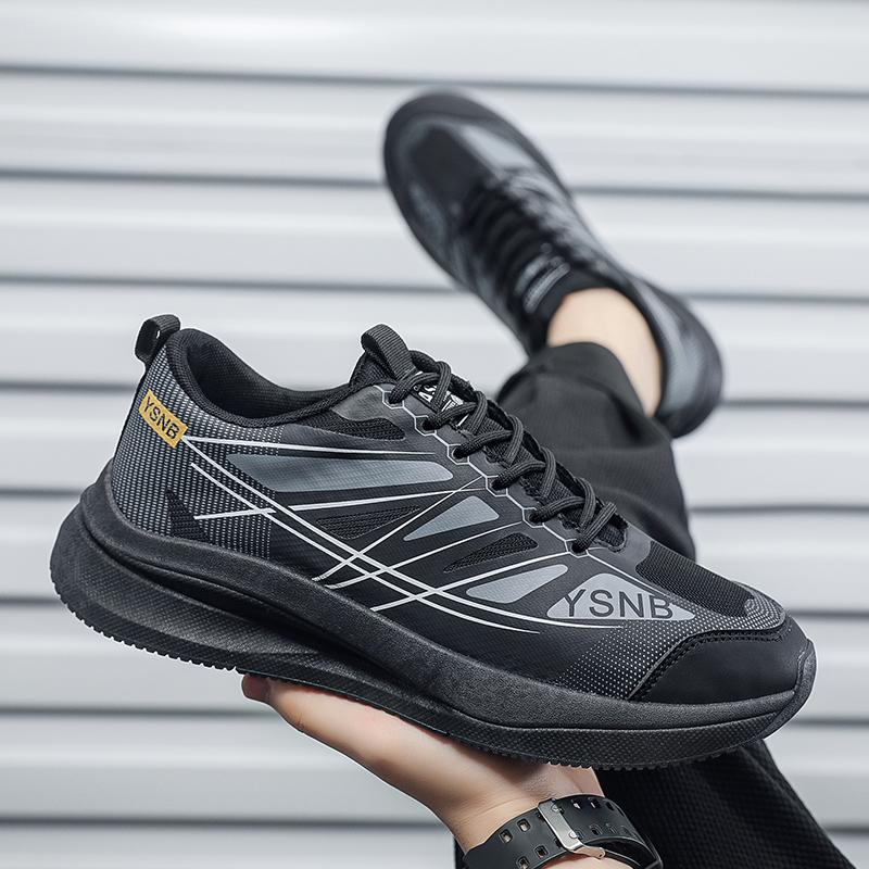 Fashion Sneaker Men Running Shoes Fashion Casual Mesh Breathable Height Increased Platform Climbing Gray Rubber Sole Wear-resistant Blac