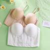Neue französische Slim Fit trägerlose BHs mit V-Ausschnitt, sexy trägerloser BH mit Unterwäschepolstern, Cup-Dessous für Frauen