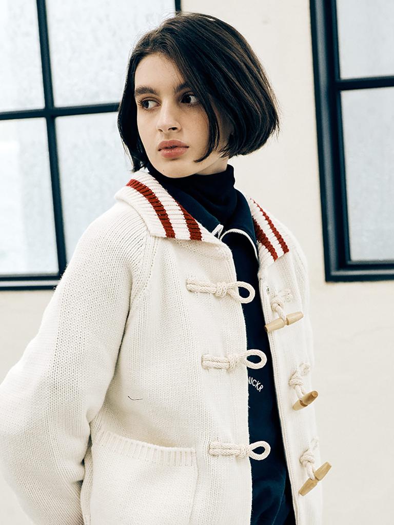 SPNK Duffle Toggle Knit Wool Cardigan_Ivory