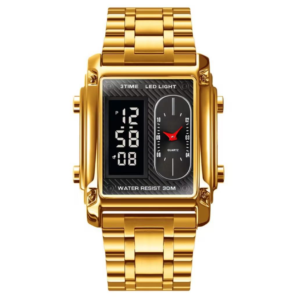 Men's Watch Fashion Casual Creative Electronic Watch Dual Movement Multifunctional Waterproof Watch Men's Watch