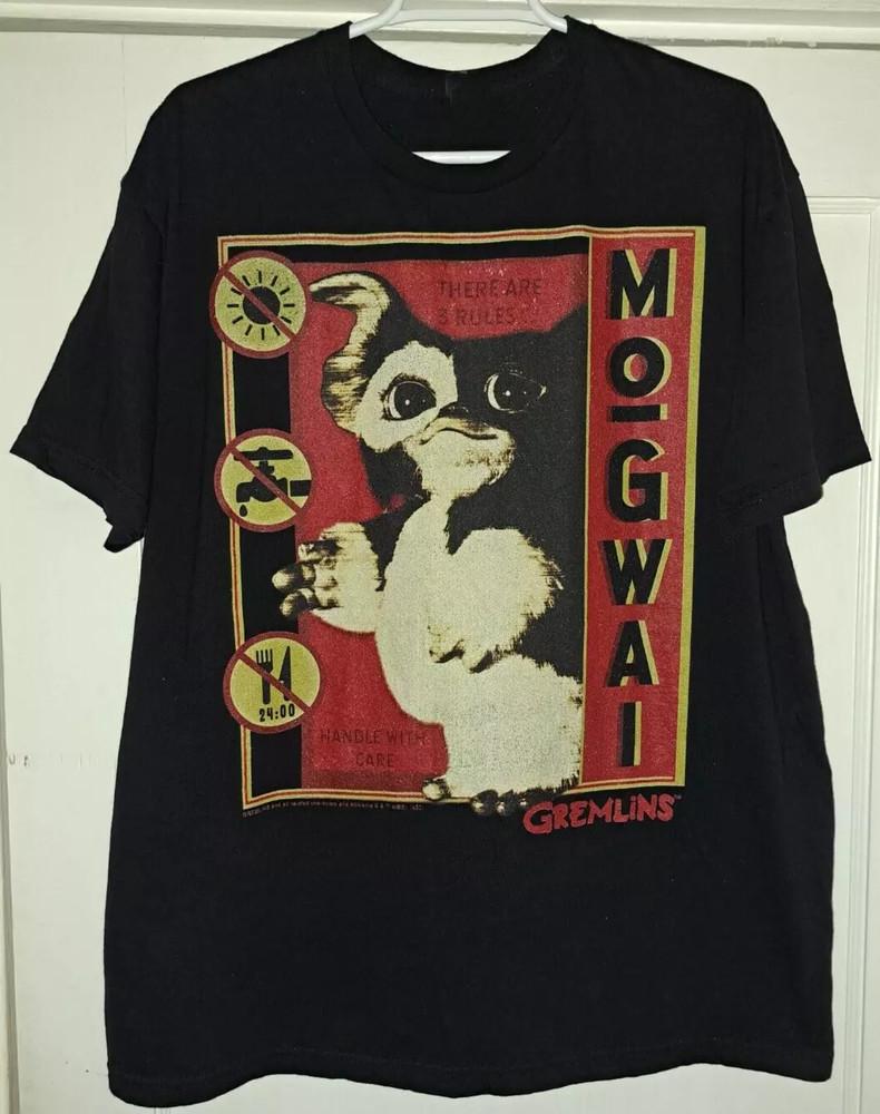 Gremlins Mogwai Band There Are 3 Rules Black T Shirt Full Size S-5XL