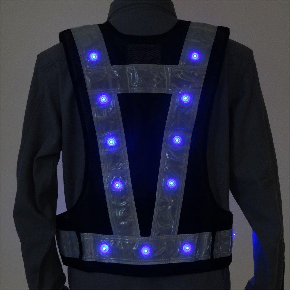 Mizukei Multifunctional Vest with LED Navy White 3015002 [It Glows!] / (Blue LED)