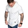 Frühling und Sommer Herren Casual Sport Kurzarm-T-Shirts Herren Casual Solid Color Kapuzen-T-Shirts