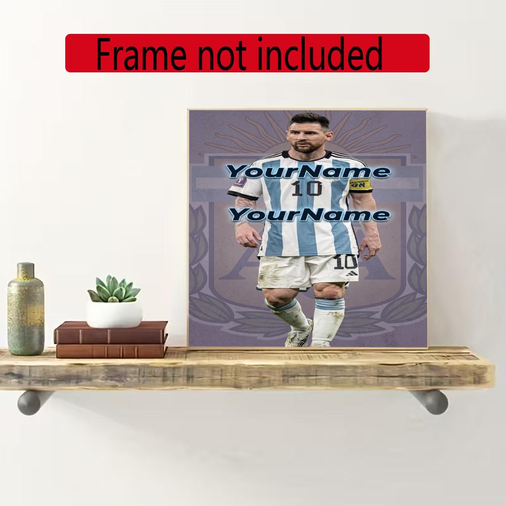 Messi Customize Your Name Diamond Painting Round Diamond Diy Frameless Holiday Artwork Suitable For Home Office Wall Decoration