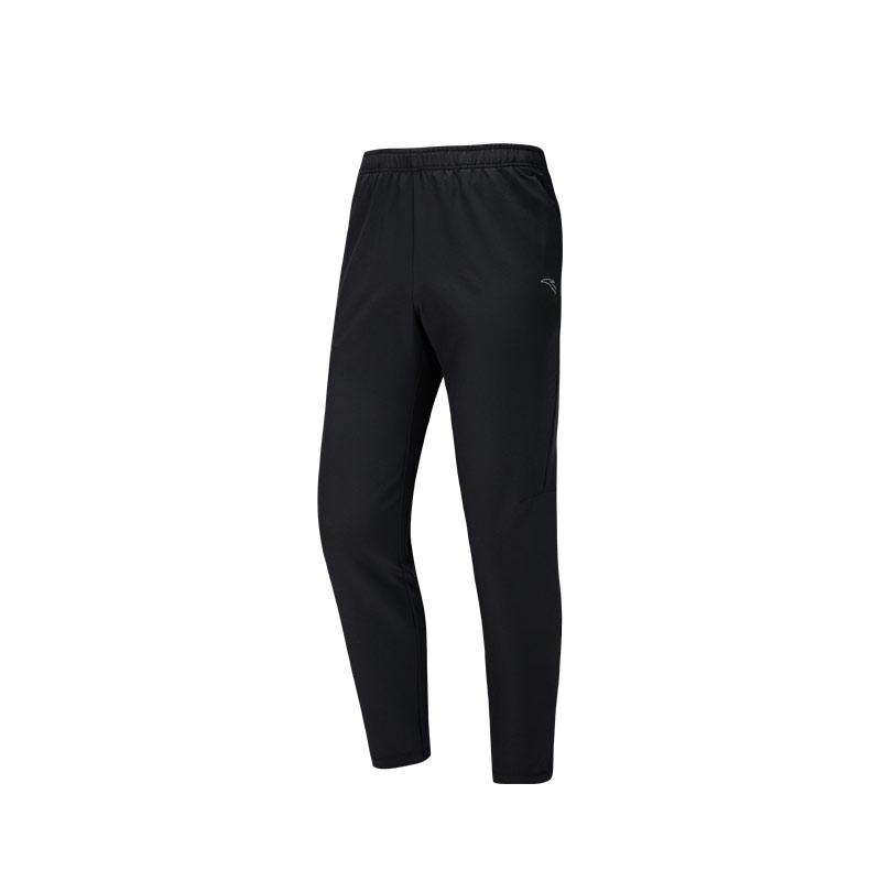 Anta Casual Simple Solid Color Straight Leg Elastic Knit Sports Pants Men Bottoms Black 952515502-1