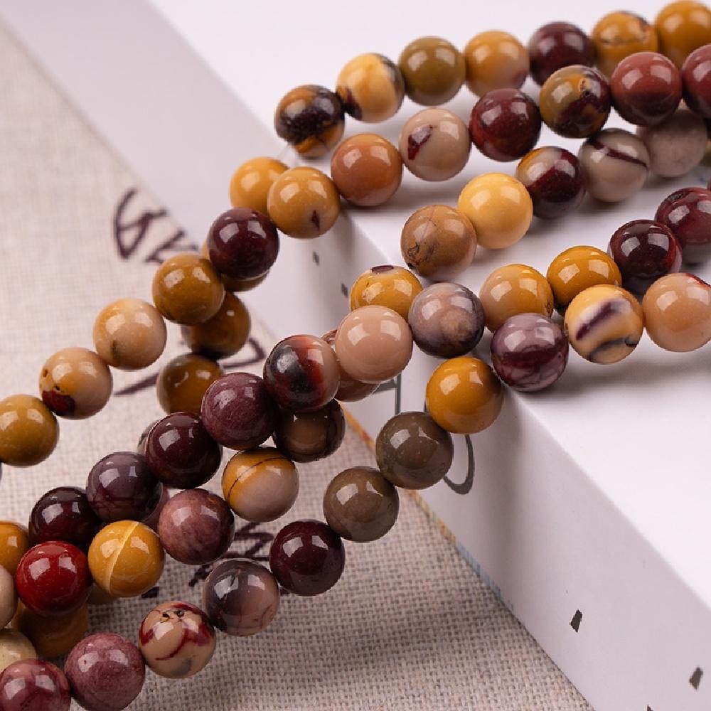 Mookaite Stone Natural Round Beads 15"Strand Smooth Loose Spacer Beads 4/6/8/10/12mm for Jewelry Making DIY Bracelets Accessories