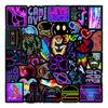 Neon Graffiti Decorative Stickers - 100 Sheets for Car Trunk & Fridge