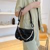 Solid Color Bowknot Shoulder Bag PU Leather Bow Handbag Sweet Women Underarm Bag  Female