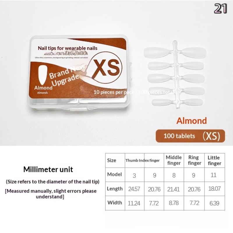 

100Pcs/Box Nails Gel Tips French Full Cover No Polishing Press On False Nails Nail Extension Manicure Tools 21