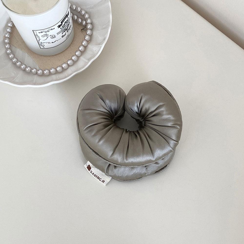 

Sponge Sleep Elastic Ponytail Holder Hair Scrunchies Women Sweet Korean Elastic Hair Rope Super Large Filled Cotton Big Bands серый