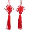 Festive Red Small Chinese Knot Tassel Bonsai Decoration