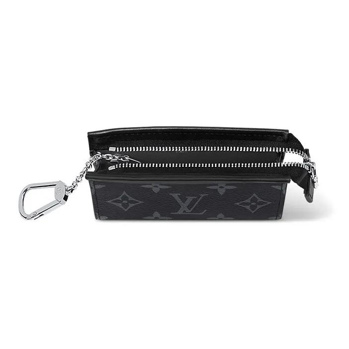 LOUIS VUITTON Voyage Monogram Canvas Zipper Pouch Regular Men's Black