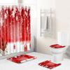 Christmas Shower Curtain Floor Mat Combination Four-Piece Set Bathroom Toilet Carpet Shower Room Mat Foot Mat