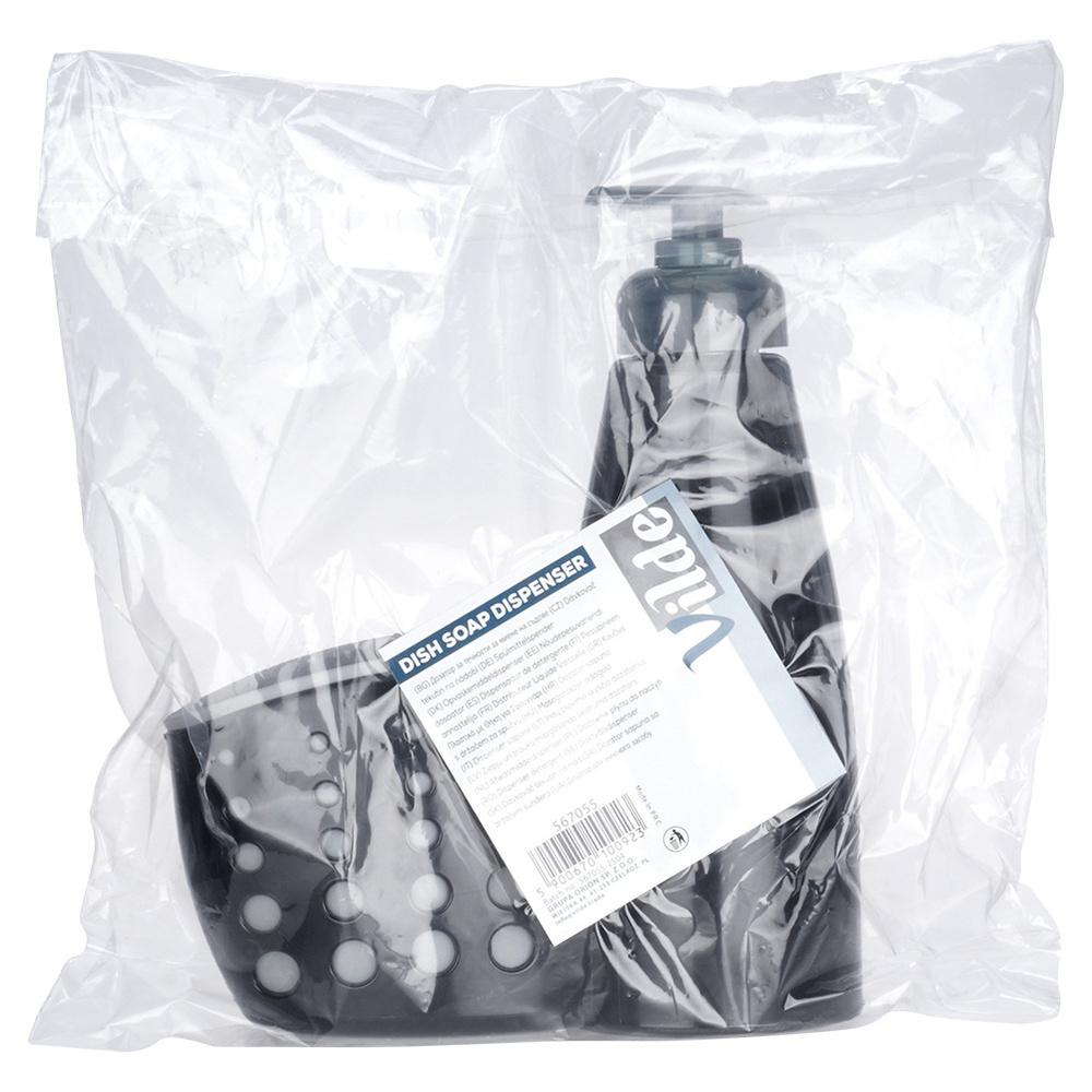 Dishwashing liquid dispenser with sponge container black 370 ml