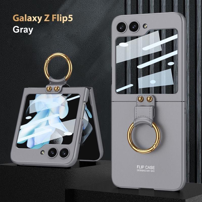 Luxury Case for Samsung Galaxy Z Flip 5  Ring Phone Case for Samsung Galaxy Z Flip 5 Shockproof Cover for Galaxy Z Flip 5 Camera Protection Case