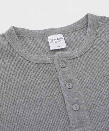 [IMPROVES] [SIDEWAYSTANCE] Waffle Henley Neck Long Sleeve T-Shirt