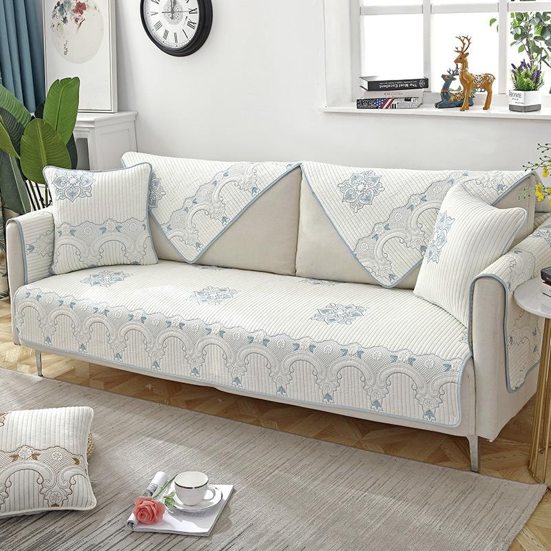 

Подушка для дивана из чистого хлопка на все времена года, нескользящий чехол для подушки из хлопчатобумажной ткани, простой современный комплект, подушка для сиденья «все включено» 70*70cm