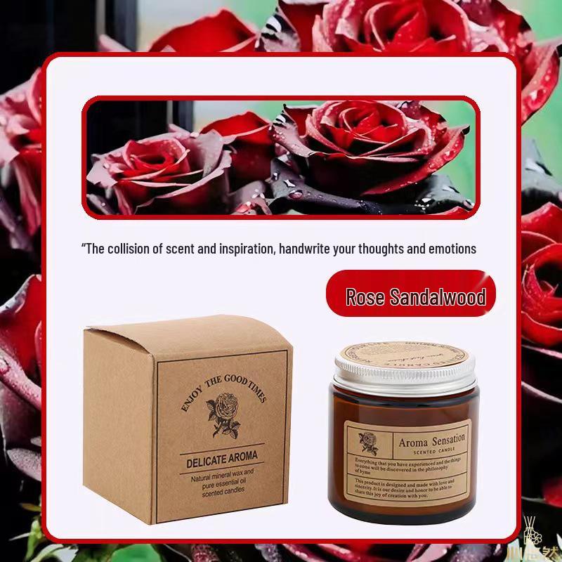 Ins Style Brown Aromatherapy Candle - Small Smokeless Plant Wax with Romantic Fragrance