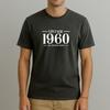 Vintage 1960 Cotton T-Shirt: Funny Birthday T-Shirt with Customised Date - Gift Shirt for Men or Women - Jokey Dad Tee - S74