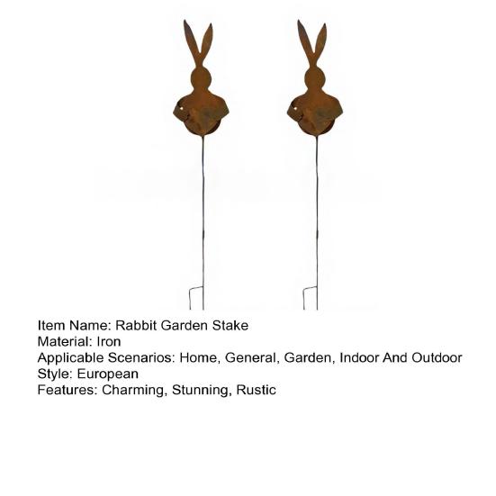 Plantação de Metal Vintage em Forma de Coelho para Páscoa, Estaca de Jardim, Silhueta de Coelho Rústica, Decoração de Quintal com Acabamento em Pátina para Jardim Externo, Plantas de Flores da Primavera
