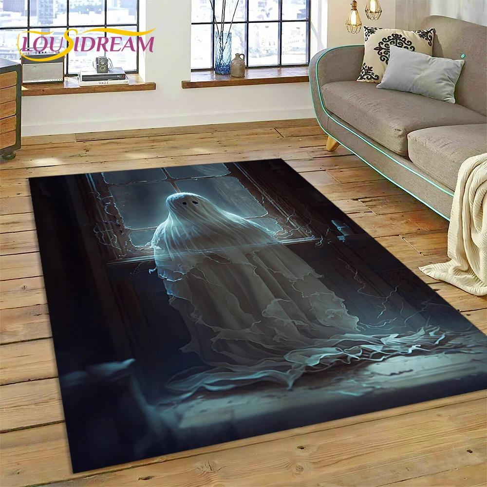 Style Gothic Horror Character Skull Ghost Spirit Carpet Rug for Bedroom Living Room Home Sofa Decoration, Decor Floor Mat