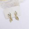 Korean Super Fairy Leaf Earrings: Sparkling Diamond Luxury for Women