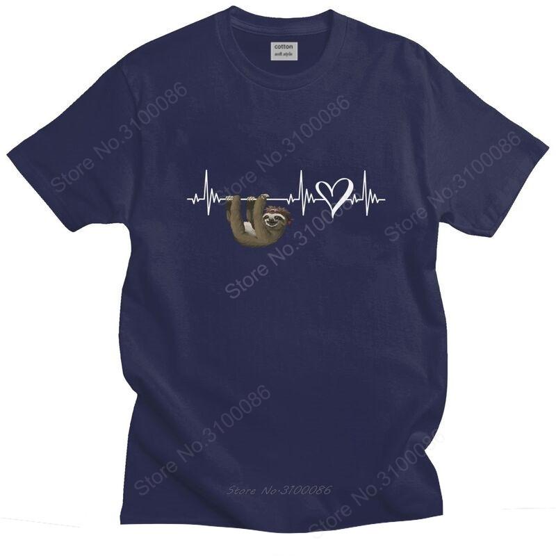 

Mens Sloth Heartbeat T Shirt Short Sleeves Cotton Tshirt Handsome Tshirt Summer Funny Animal Tees Slim Fit Apparel 4XL