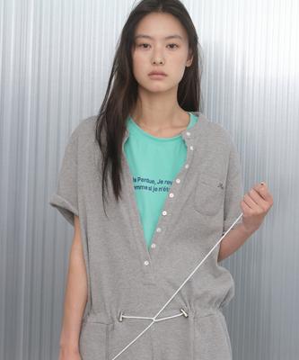Poeteuseoul Waffle Romper_Melange Gray